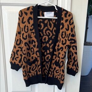 Old Navy girls 3T Leopard Print Sweater - Black and Brown. New with tags!!